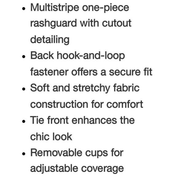 NWT Shade & Shore Multi Stripe Long Sleeve Knot-Front Cut Out One Piece - Picture 12 of 12